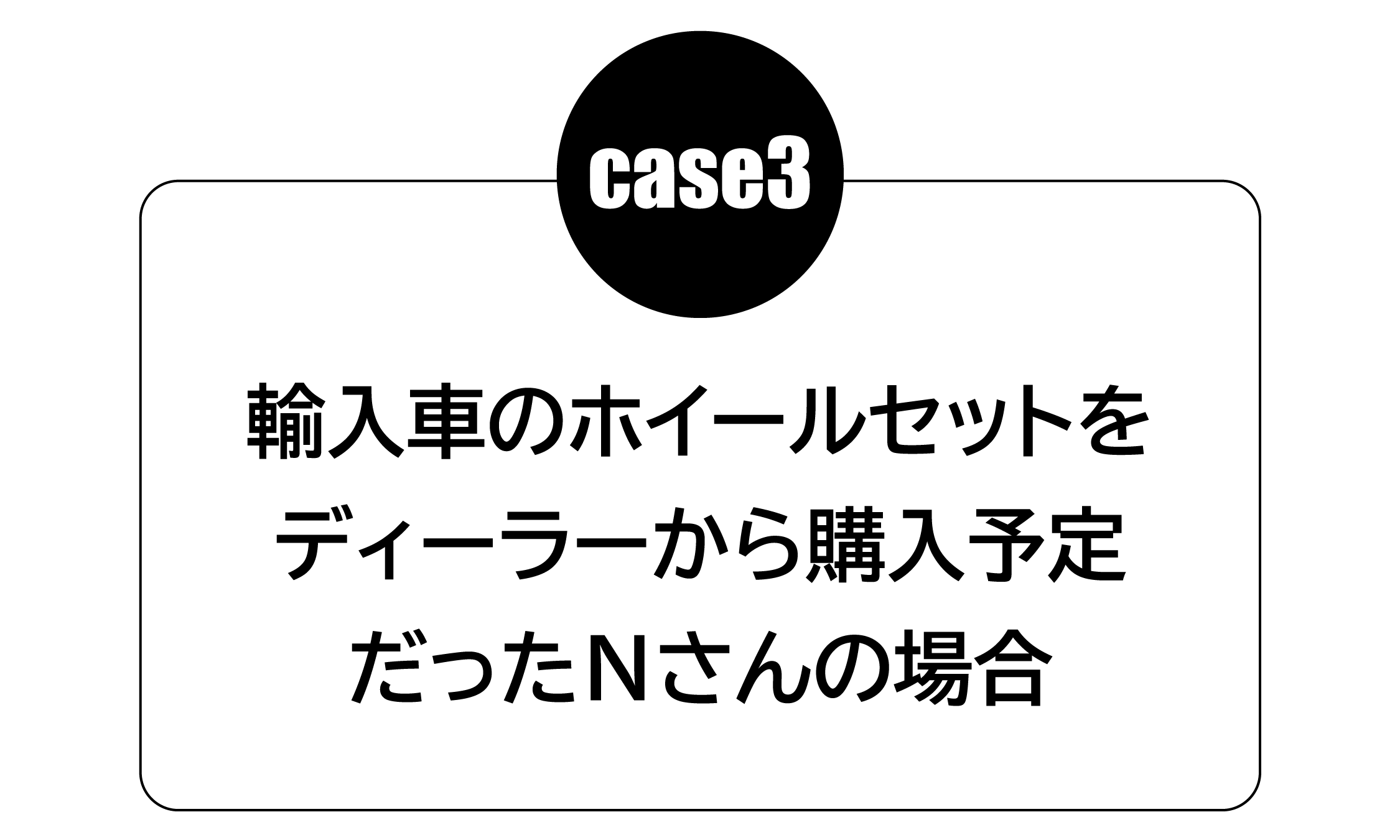 ケース3 輸入車のホイールセットをディーラーから購入予定だったNさんの場合
